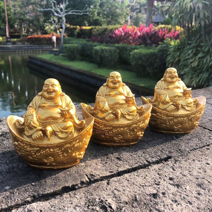 Patung Budha Tertawa Happy Buddha patung fengshui miniatur patung keberuntungan