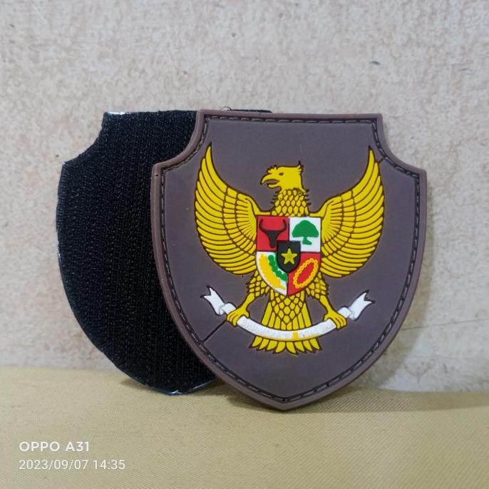 

best produk] patch rubber pvc garuda perisai / coklat