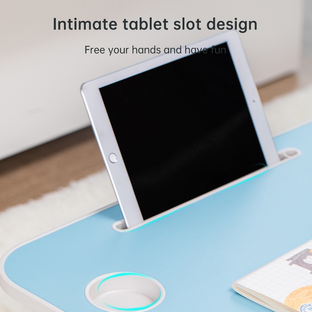 Vusign Folding Table / Meja Belajar Laptop Lipat Warna-Warni Dengan Usb Port Bonus Kipas Lampu Dan