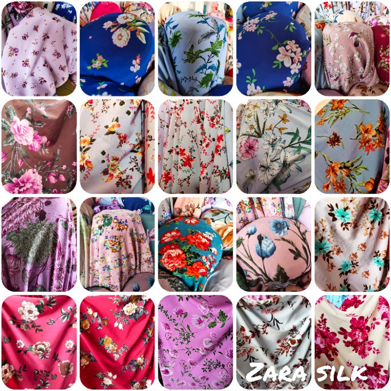 kain silk motif - silk premium - kain silk import - kain silk motif bunga - silk import premium [per
