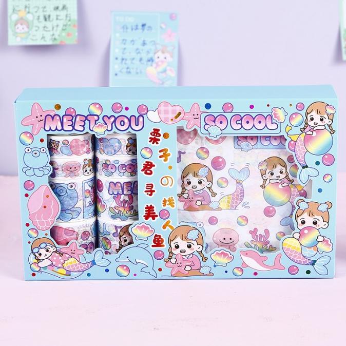 

Stiker 1 Set Box 10 X 10 Karakter Lucu + Roll Stiker TSS