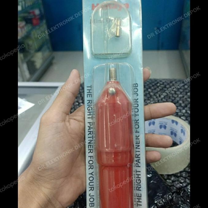 Murah Bor mini papan PCB Dinamo 12v DC mini drill Merah HANAYA 12volt tangan dre3