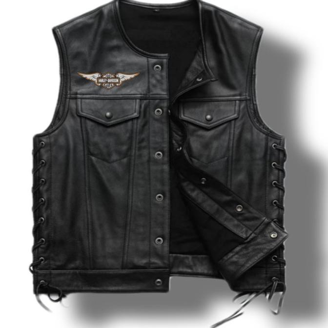 Rompi Kulit Moge Harley Davidson - Pelindung Dada