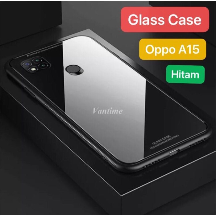 Case Oppo A15 2020 Glass Tempered Cover Silikon Casing Handphone Soft