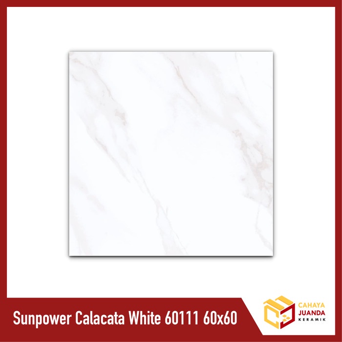 Lantai Keramik Lantai Glossy Dasar Putih Sun Power 60111 Calacata White 60X60