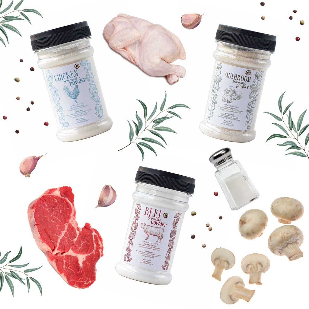 

House Of Organix Paket Natural Seasoning Powder Beef,Chien,Mushroom