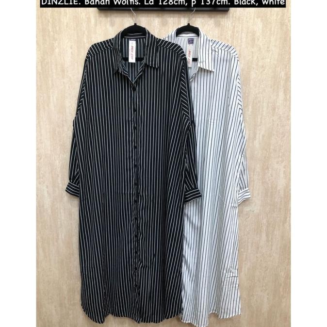 Gamis Longdress Wolfis Motif Salur Garis Bigsize Jumbo Original