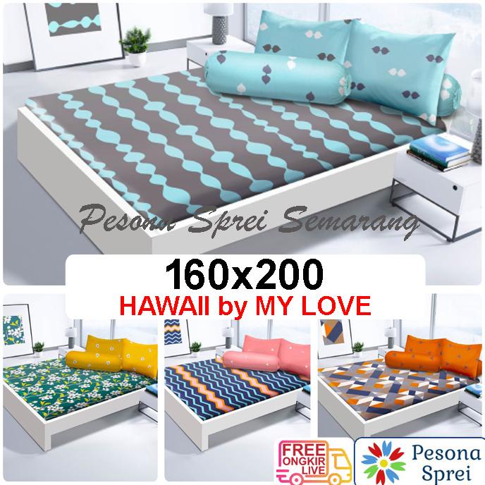 Promo Akhir Tahun Sprei My Love 160X200 Hawaii / Sprei My Love Queen Hawaii / Sprei Hawaii 160X200 /