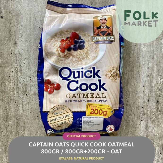 

Silahkan Order] CAPTAIN OATS Quick Cook Oatmeal 800gr / 800gr+200gr - AU Natural Oat
