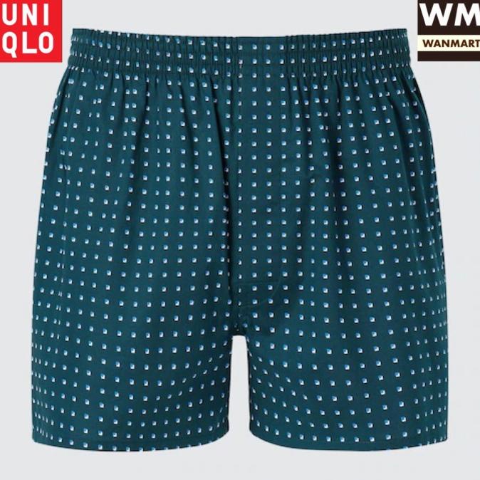 UNIQLO Woven Trunks Celana Dalam Boxer Tenun Pria Dark Green