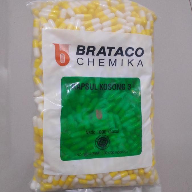 Brataco Cangkang bubuk puyer Kapsul Kosong size: 00 - 0 - 1 - 2 - 3 H24C