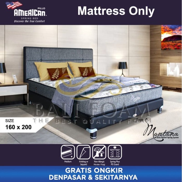 Kualitas terbaik] American Pillo Matras Montana Kasur Springbed Bali 160 x 200