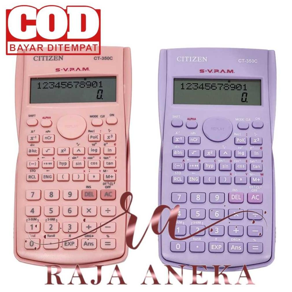 

Kekinian Calculator Scientific CITIZEN CT-350C pink ungu pastel lilac Kalkulator anak sekolah trigonometri sin cos tan ct 350 c Warna Cantik Menarik Viral