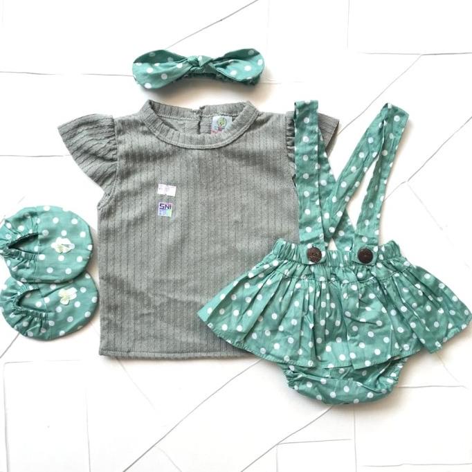 COD Baju Anak Bayi Perempuan Setelan Celana 0 6 bulan prisket set sepatu