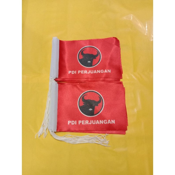 bendera partai PDI perjuangan bendera meja bahan satin