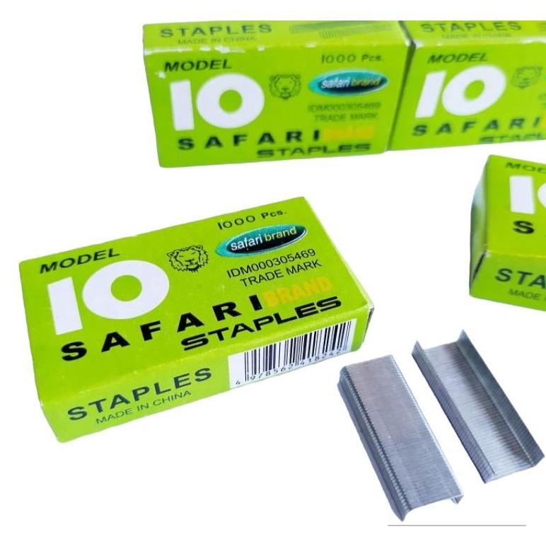 

(1 BOX isi 10 pcs) isi straples strapler nomer no 10 merk Safari