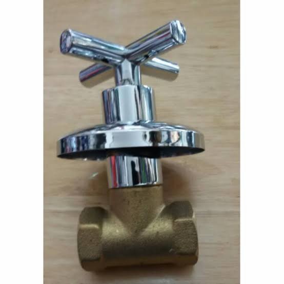 Stop Keran Tanam 1/2" Kran Wall Shower Tembok Dinding Kuningan