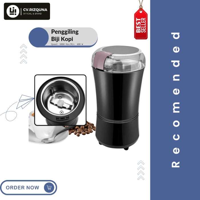 

Coffee Grinder Mini Electric Penggiling Biji Kopi Kacang Bumbu Dapur