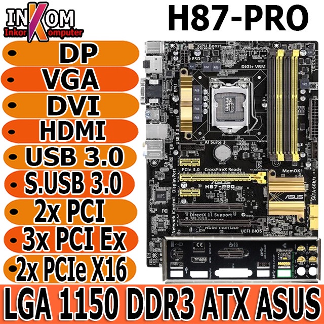 Mainboard Mobo H97 Intel LGA 1150 / Mobo gaming / Mobo Mining