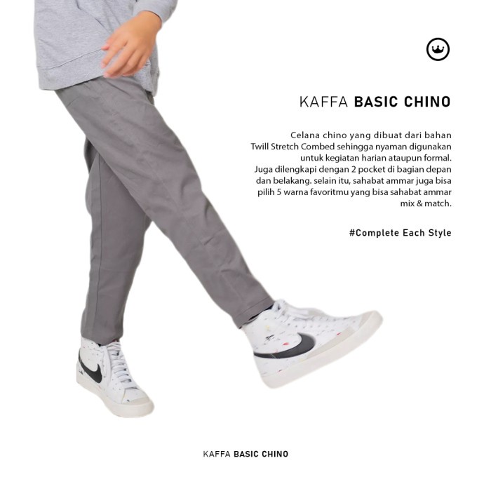 Jose Ammar Kids Chino Pants Celana Anak Laki Laki Remaja Abu Muda Gray Ck02