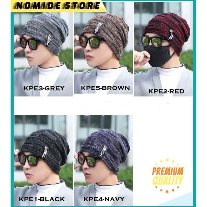 Topi Kupluk Beanie HSWBOY Kupluk Wool Winter Kupluk Rajut Pria Wanita