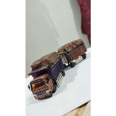 diecast miniatur truck truk fuso fighter truck truk gandeng, tomica fuso