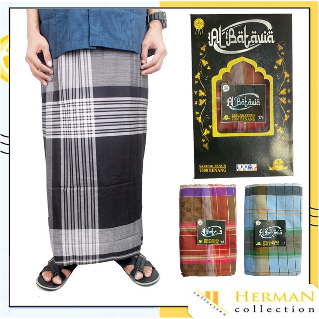 HC Sarung Tenun Dewasa Murah Al Batavia Buat Oleh Oleh Lebaran 7000 Benang