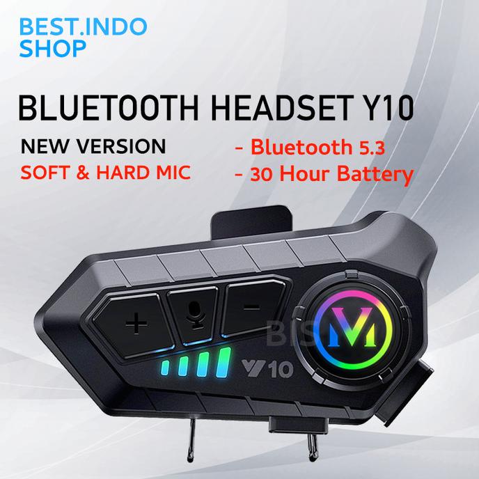 Y10 Bluetooth Headset Helm Motor Headphone Alt Intercom Bt12 Qtb35