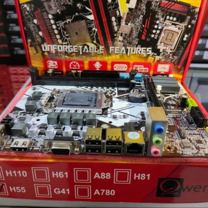 MOTHERBOARD QWERTY H55 INTEL CHIPSET LGA 1156 DDR 3 - GARANSI RESMI