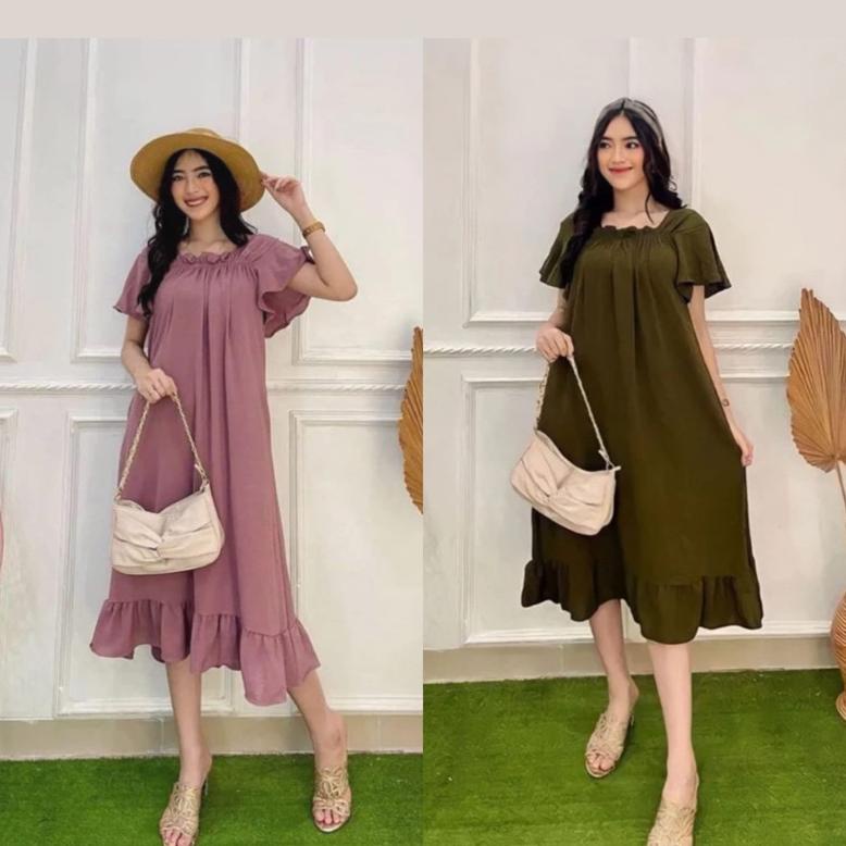 Special Daster Fuji Laura Pendek Cringkle Airflow Polos Bawah Rempel Kerut Dada Standard Jumbo .,