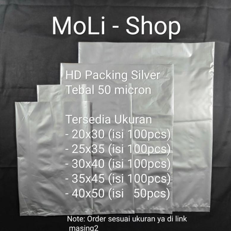 

Promo - Plastik Packing Silver uk 40x50, kantong packing Silver, Plastik bungkus Paket !!