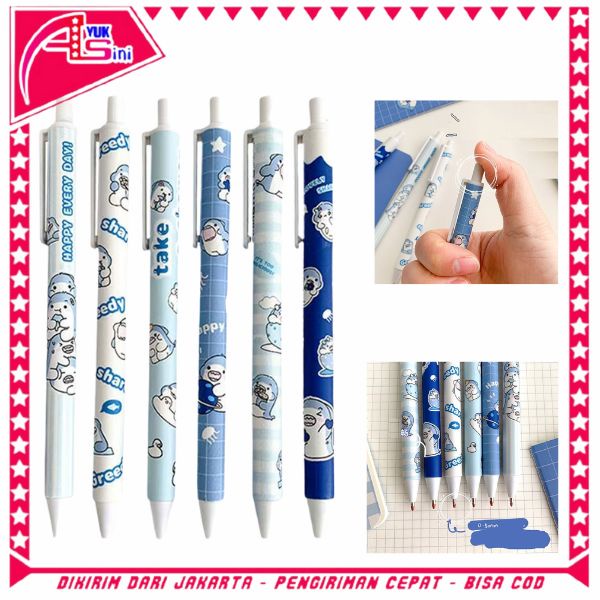 

AS Pena Cetekan Karakter Motif Hiu Pulpen Warna Blue Shark Tinta Hitam Alat Tulis Sekolah Kantor Pen Bolpoint Stationary Murah
