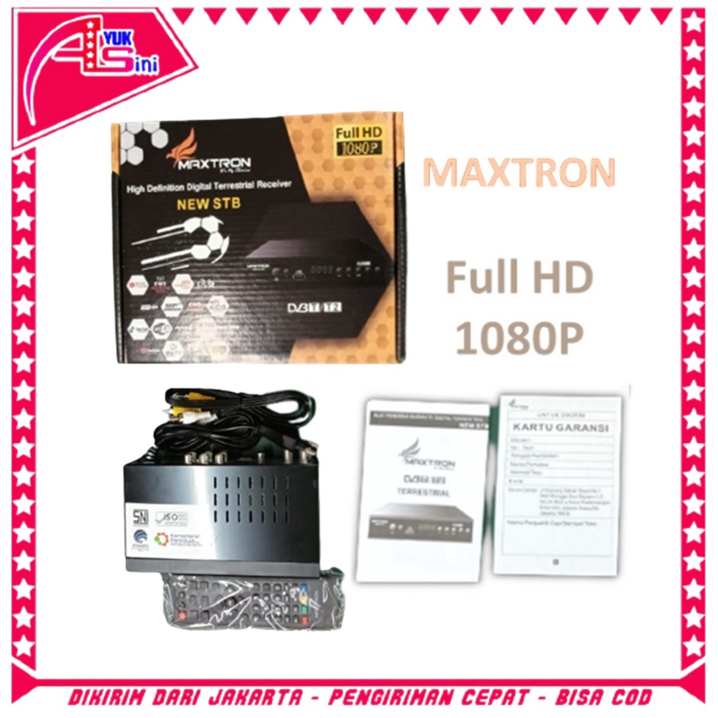 AS Set Top Box STB DVB T2 Maxtron Receiver TV Tabung Analog Ke TV Digital Full HD 1080P Mini Version