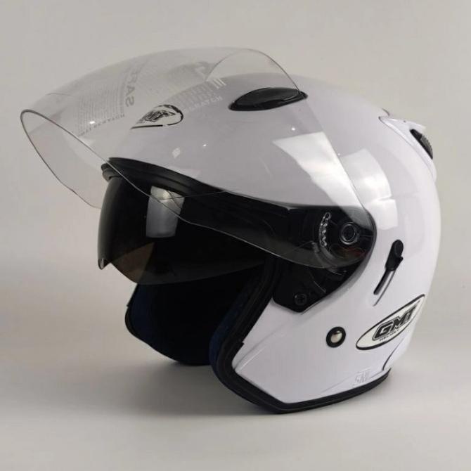 Helm Half Face Gmt/Helm Double Visor/Helm Motor Sni/Helm Murah/Putih