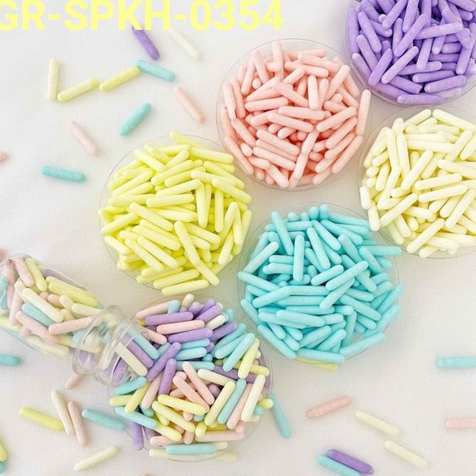 

GR-SPKH-0354 Springkel sprinkles 500gr meses besar stick pastel