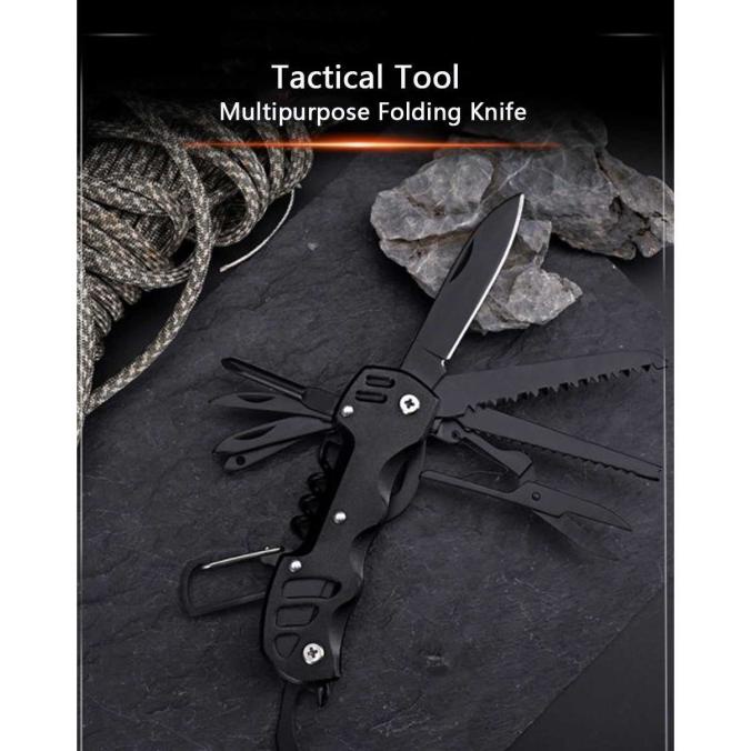 Pisau Lipat Multifungsi Outdoor Kit Hiking Survival Multi-Tools EDC