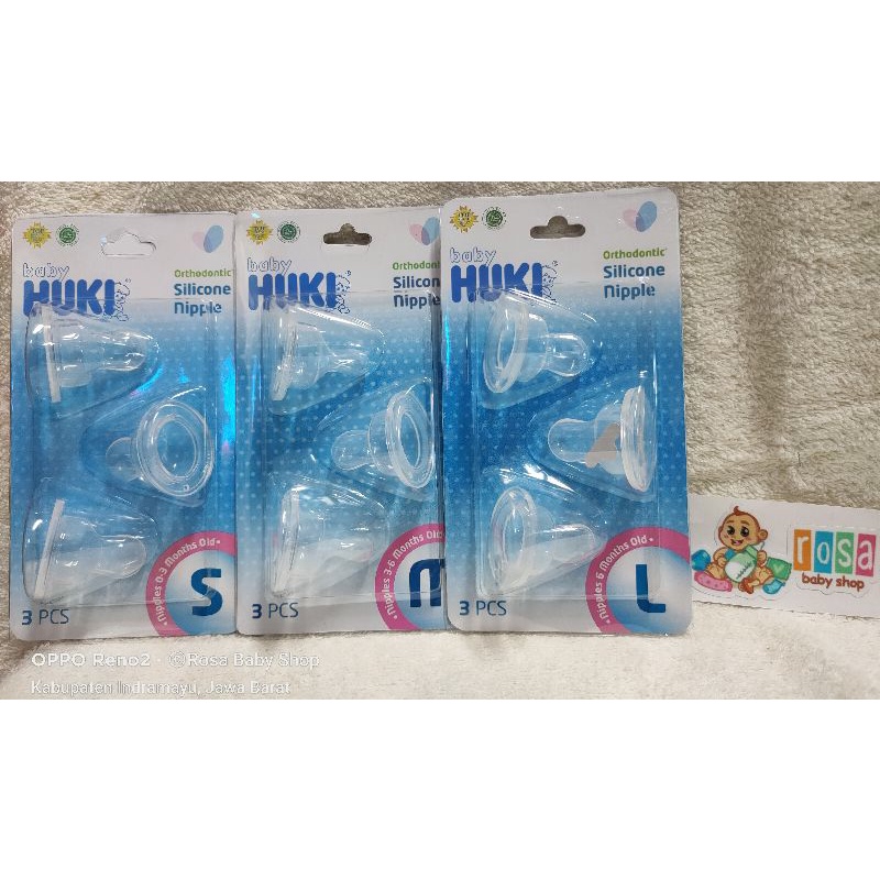 Huki Nipple Silicone Ortho isi 3 DOT Gepeng