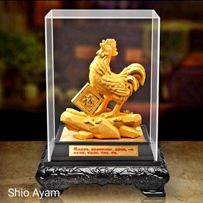 [ "Rayafashion02" ] Patung Emas Box Kaca Komplit Gift Set 12 Shio Kado