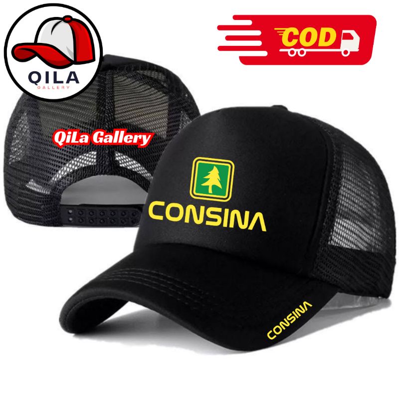 QiLa Gallery Topi Trucker CONSINA - Topi Distro CONSINA Logo - Topi CONSINA Premium - Topi Pria Dewa