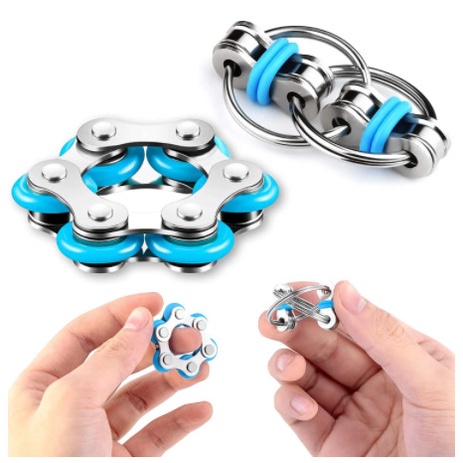 TERLARIS Finger Key Ring Mini Hand Spinner Toy ADHD Stress Anxiety Fidget