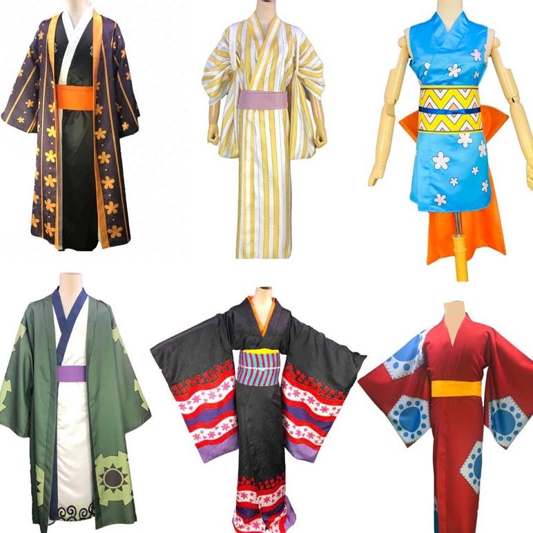Best Produk Haori Baju Cosplay Kimono Jubah Anime One Piece Luffy Zoro Law Sanji Nami Wano Arc murah