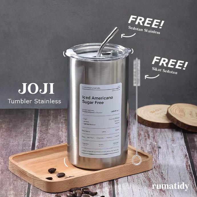 JOJI - Tumbler Stainless Coffee 360ml 600ml Botol Minum Kopi dan Teh