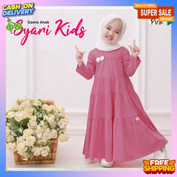 Baju Gamis Anak Muslim Amira Syari Kids Fashion Perempuan Remaja Cewek Putri Modern Pakean Sar'I Ter