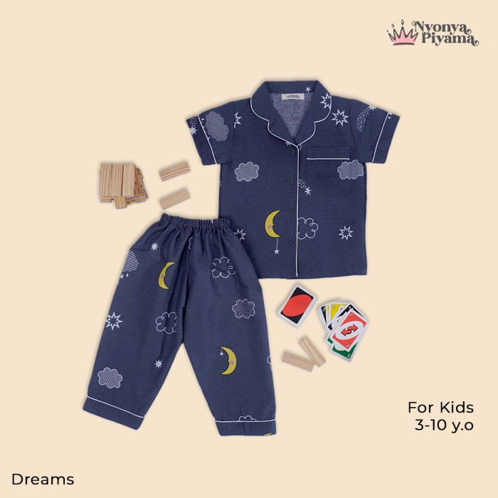 Nyonya Piyama Set Katun Classic Anak - Dreams Dds_Ready