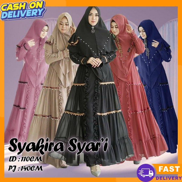 Gamis Wanita Gamid Kerudung Syar'I Bsju Kondangan Dres Korea Style Bju Drees Gamis 2In1 Terbaru 2024