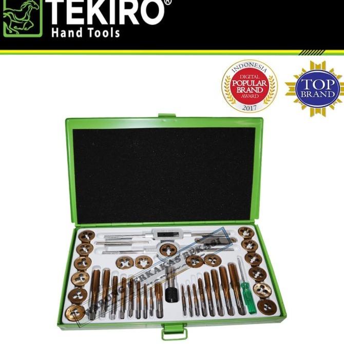 Tekiro Tap And Die Set Alat Senai Tap Ulir Drat Baut Mur Set 40 Pcs