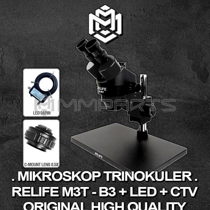 TERMURAH - Mikroskop Trinokuler Relife M3T-B3+LED ORIGINAL / MIKROSKOP M3T-B3-LED