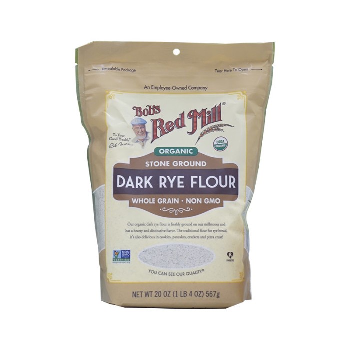 

Bob's Red Mill Organic Whole Grain Dark Rye Flour 623 gr