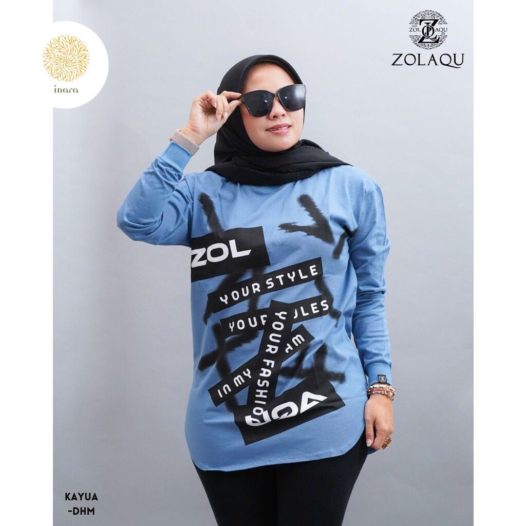 Kaos Zolaqu Kayua Lengan Tangan Panjang  Kaos Zolaqu Oval  Kaos Zolaqu Semi Tunik  Atasan Kaos Zolaq