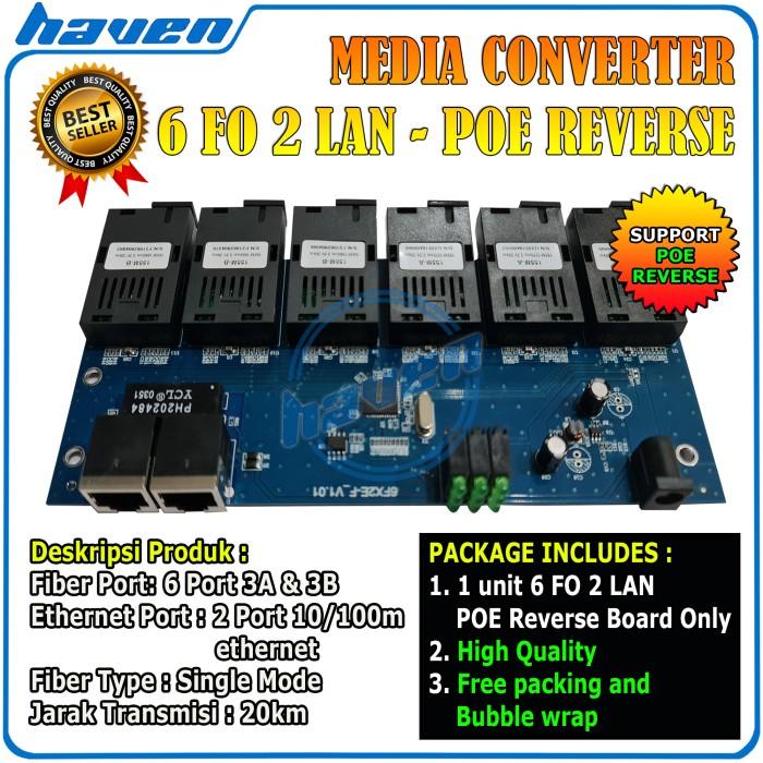 Media Converter 6 Port Fo 2 Port Lan Poe 10/100 Converter 6 Fo 2 Lan